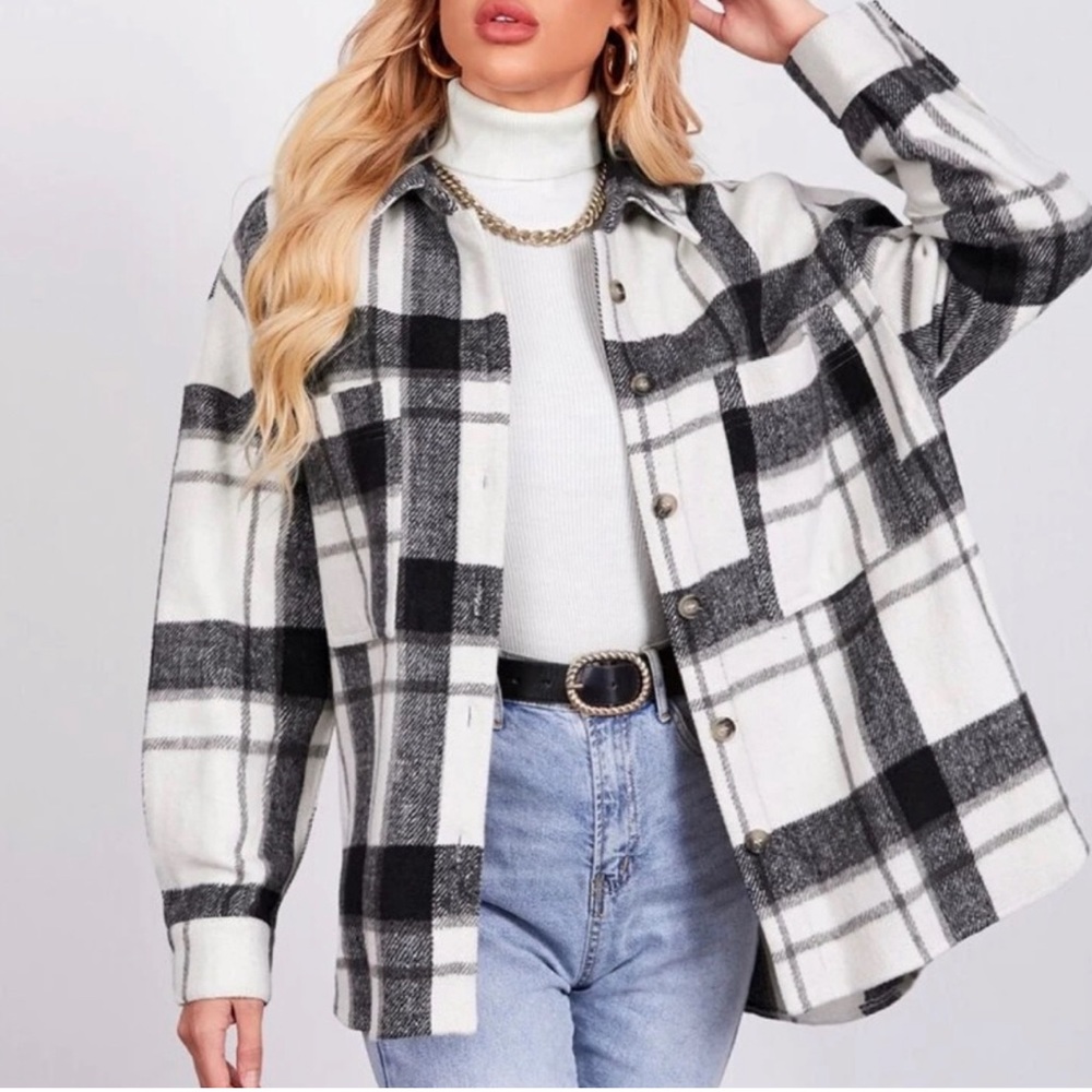 Black and White Shacket Shein